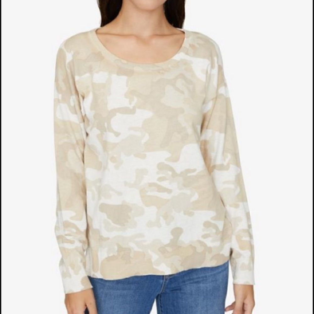 Sanctuary Camo Long Sleeve Neutral Sweater